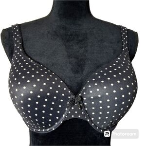 Victoria's Secret Black Polka Dot Bra Size 38DD EUC
